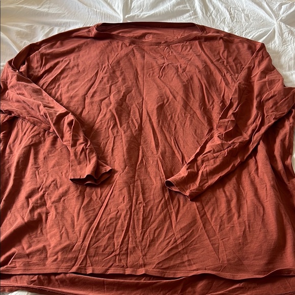 Lululemon Athletica Burnt Orange Back In Action Long Sleeve Top - Picture 1 of 2